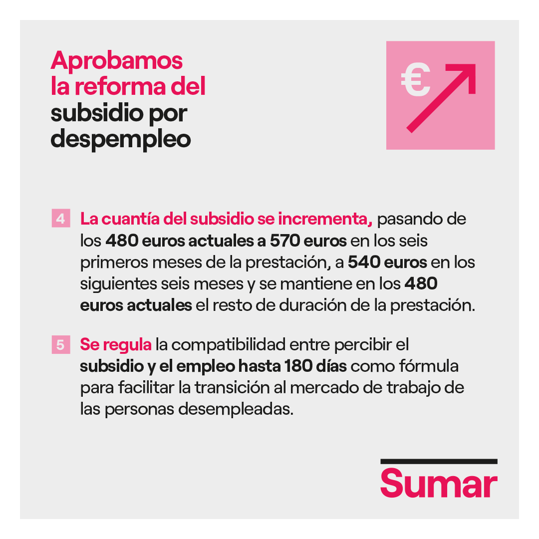 BurgosSumar's tweet photo. Descubre cómo ampliamos y mejoramos el subsidio de desempleo, sin recortes 👇 https://t.co/T8sgwQCP1T