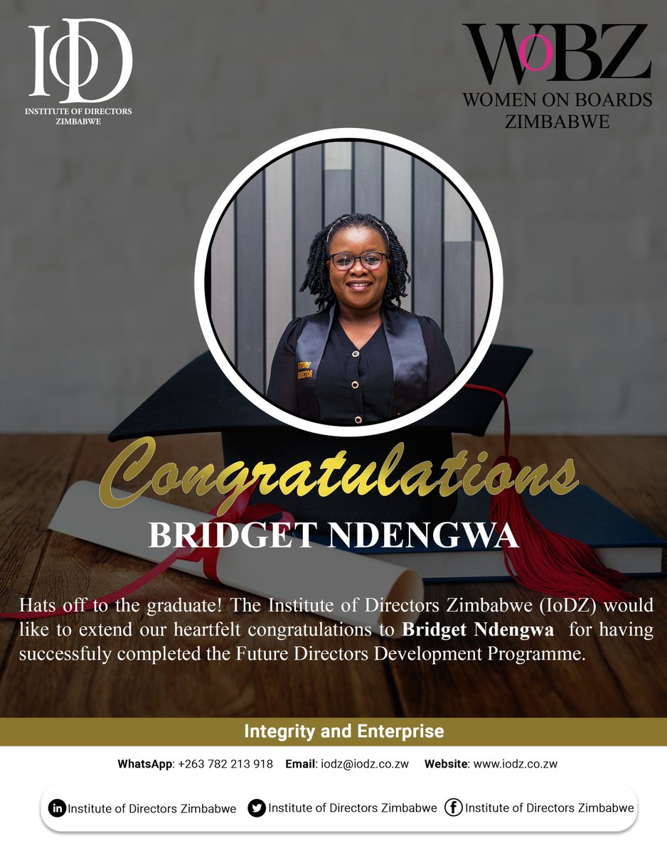 You've Earned Your Wings! Congratulations Bridget Ndengwa on successfully completing the Future Directors Development Program. To know more and/or enroll in the next Future Directors Class, register on this link> forms.office.com/r/5hiUE8hXeC