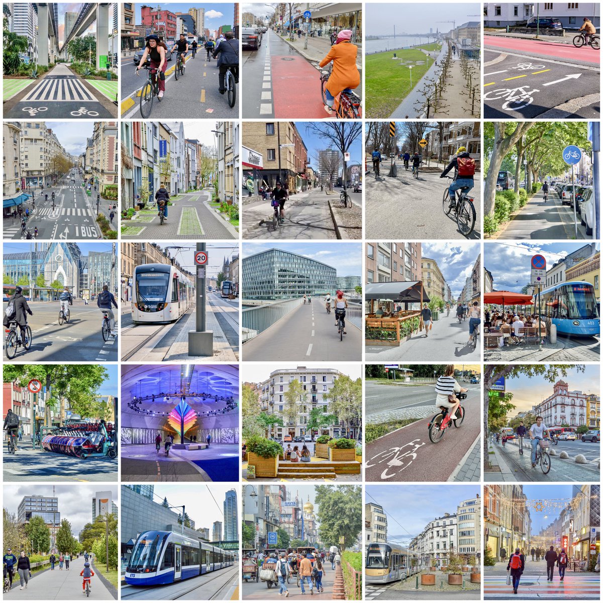 The Netherlands shouldn’t have a monopoly on inspiring urban transformations. Pushing back on car supremacy shouldn’t depend on topography, climate, or culture.

25 cities (in 15 countries and 4 continents) we visited this year that are making radical changes to their streets. 🧵