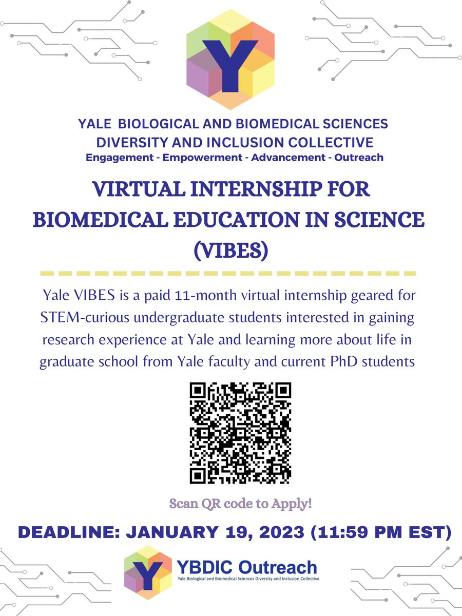 Are you an undergrad, postbacc or community student looking for more research experience during the school year (Spring and Fall Semesters) then these are the VIBES for you! We look forward to reading your applications🤗