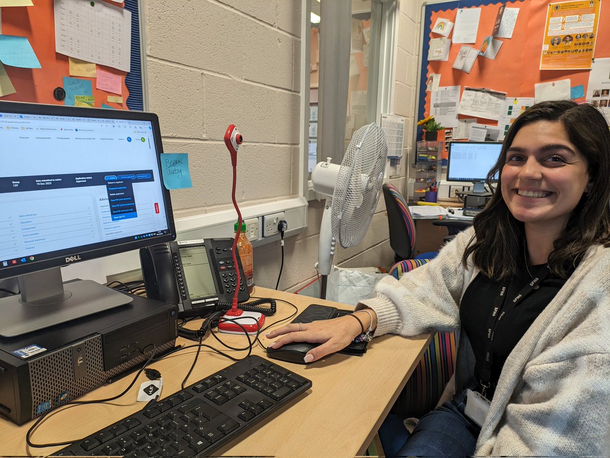 We are delighted to be sending off Fienna's UCAS application to study Primary Education