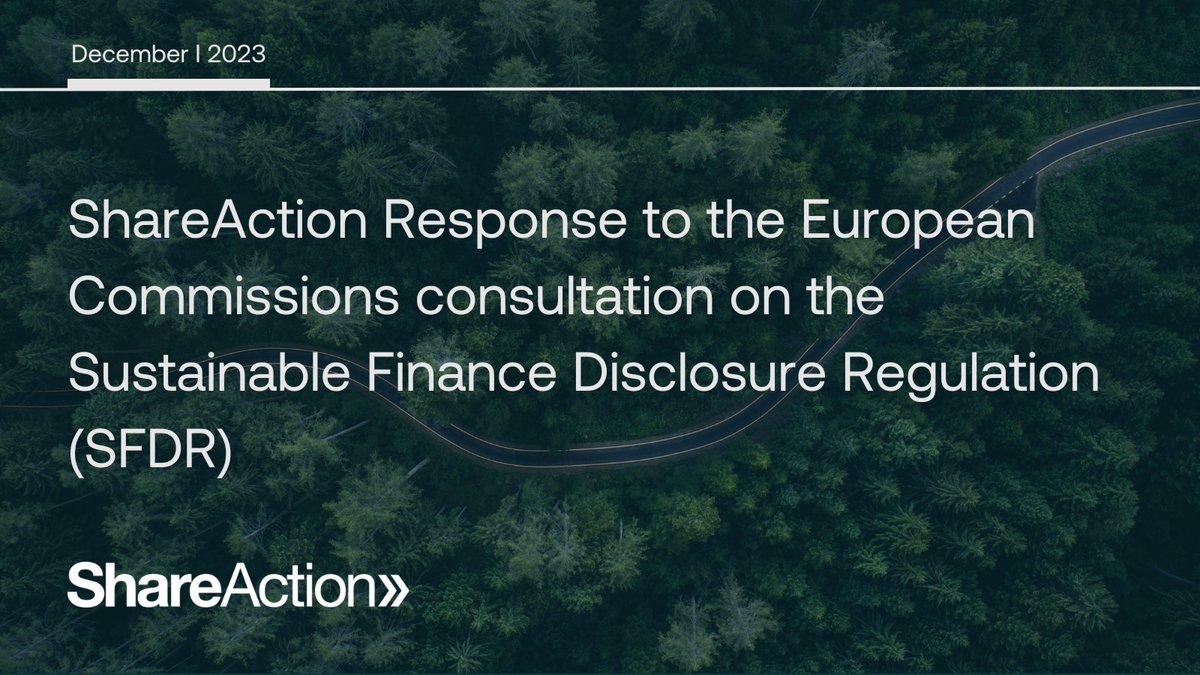 📣Our response to @EU_Finance's consultation of the Sustainable Finance Disclosure Regulation (SFDR) is live❗ SFDR has been compelling financial actors to share more info about their impact on people & planet - we think there's room to make it better pulse.ly/nidkhztqiw