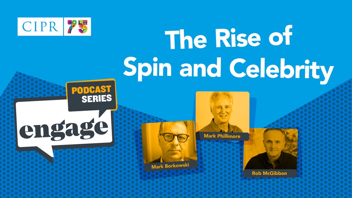 Chartered Institute of Public Relations (@cipr_global) on Twitter photo In our latest #EngageRewind, we revisit Ep. 14 - the Rise of Spin and Celebrity.
Host <a href="/phillimore/">Phillimore</a> and guests spoke about celebrity culture and commodification, and how the 1990's changing media landscape defined decades of PR tactics.
Listen here: ow.ly/PaSh50QjI5K In our latest #EngageRewind, we revisit Ep. 14 - the Rise of Spin and Celebrity.
Host <a href="/phillimore/">Phillimore</a> and guests spoke about celebrity culture and commodification, and how the 1990's changing media landscape defined decades of PR tactics.
Listen here: ow.ly/PaSh50QjI5K