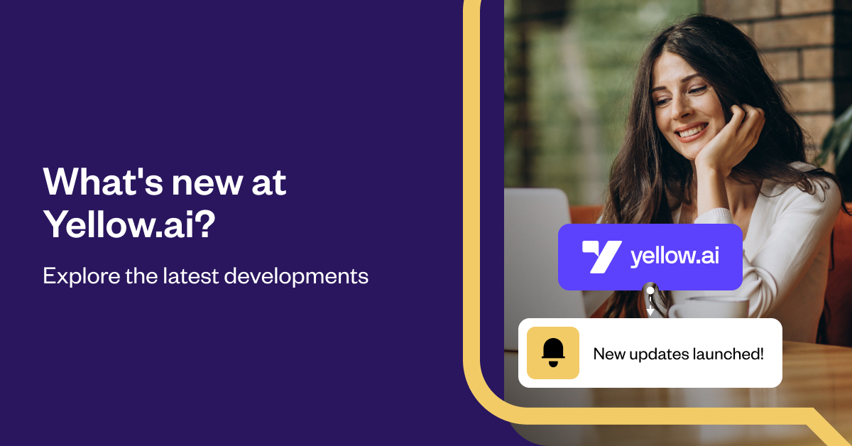 🧑‍💻Wondering what’s new at Yellow.ai? 

Check out our latest #productupdates: yellow.ai/blog/latest-de…

#generativeAI #AIchatbots