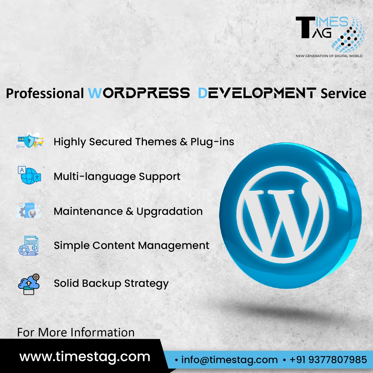 tag_times's tweet image. Your website is the face of your brand, and we&apos;re here to make it shine! 💫 Experience excellence with our Professional WordPress Development Service.

#TimesTag #WebsiteExcellence #WordPressMastery #ProfessionalDevelopment #WebDevExcellence #DigitalPresence #ExcellenceInDesign