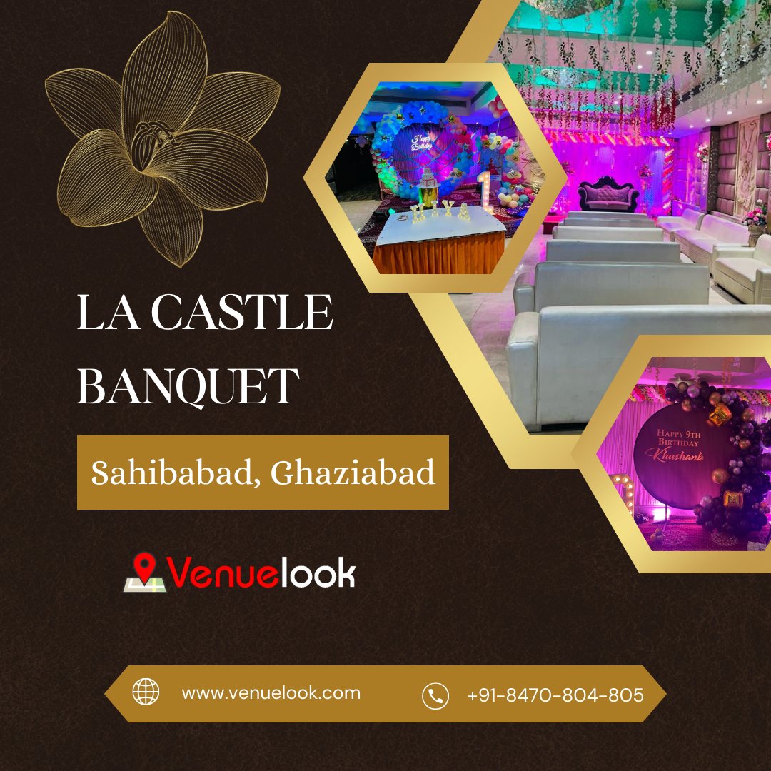 La Castle Banquet: Where Dreams Come True! Celebrate your love story in style at this luxurious venue that will leave you and your guests in awe. To plan your own unforgettable events, connect with VenueLook.com or dial 📞 +91-8470-804-805 . . . . . . #bestvenue