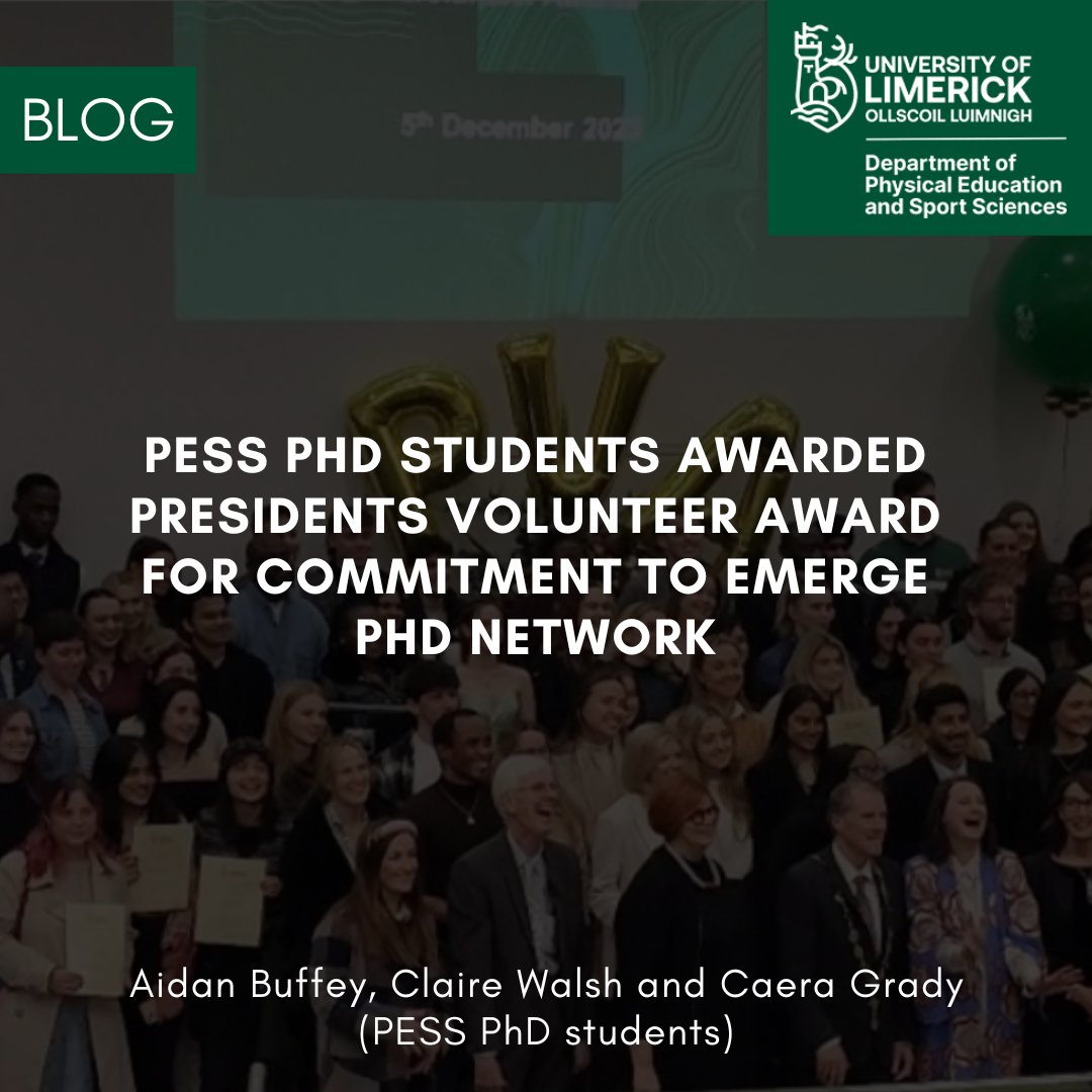In today's blog, PhD students @AidanBuffey @Caeragrady2011 and @WellbeingWalsh discuss their contribution to the peer-to-peer support network (EMerge PhD) in @UL, for which they recently received Presidents Volunteer Awards. Read here ⬇️ pess.blog/2023/12/18/pes… #PostgradAtUL
