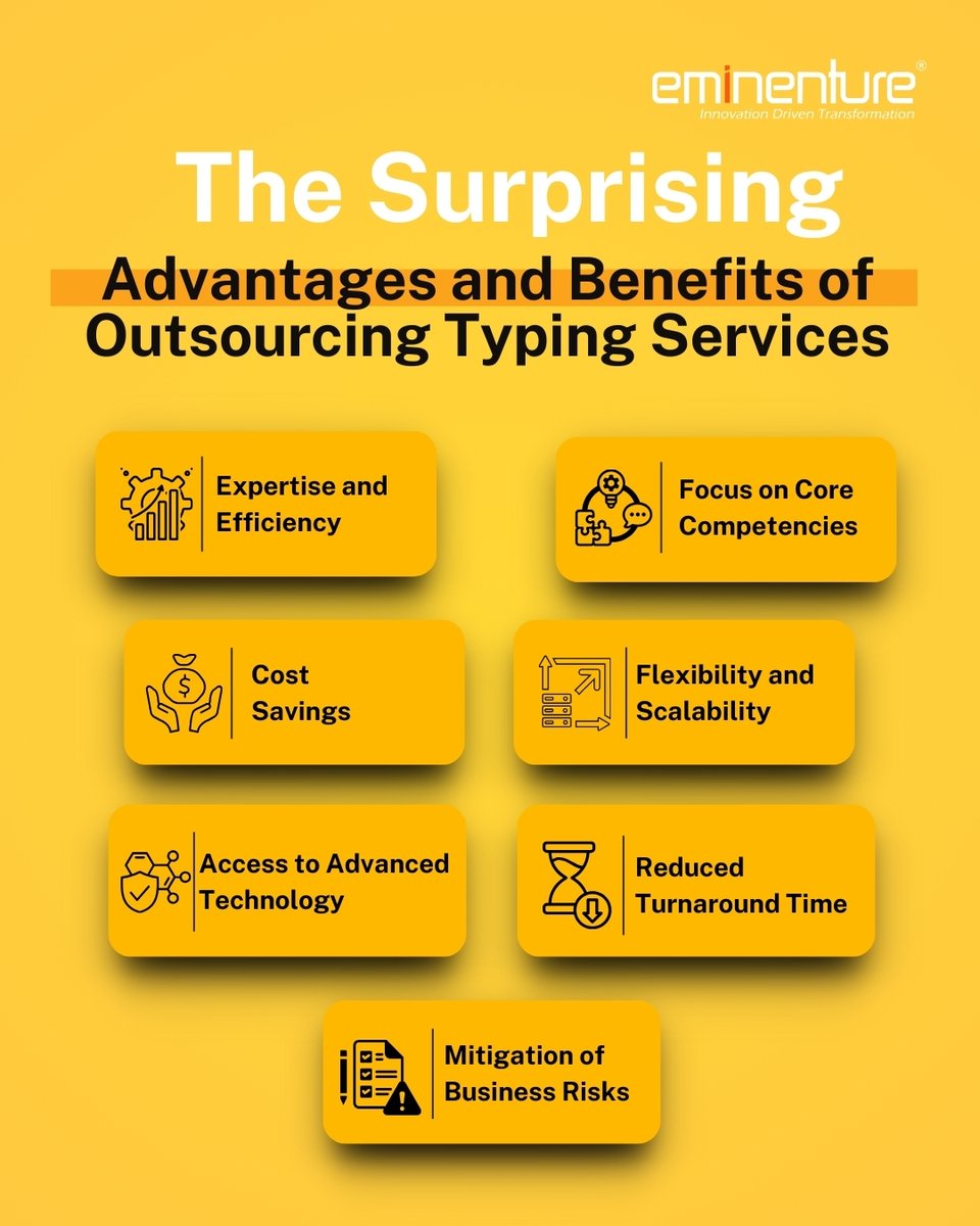 Eminenture's tweet image. Boost the #productivity and focus on #coretasks! #Outsource #typingservices for #accuracy, boosting #efficiency, and #costsavings. Furthermore, read this post: tinyurl.com/4m6wrh9x  #Eminenture #ILoveEminenture #Outsourcing #ProductivityBoost #DataEntry #VirtualAssistance