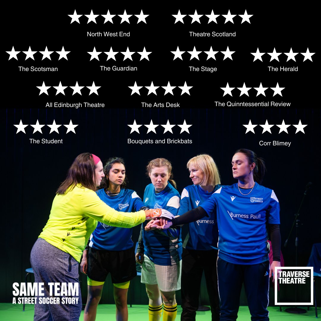 🌟 The stars have aligned 🌟 Critics and audiences alike agree that #SameTeam is of 'premier-league class' (@guardian) and has 'big match atmosphere' (@heraldscotland). 🎟️ traverse.co.uk/whats-on/event…