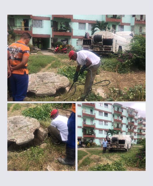 La brigada de la UEB de Acueducto Bayamo trabaja para dar solución a  obstrucción que afecta la población de los edificios 15 y  16  de  Antonio Guiteras #estoeslarevolucion