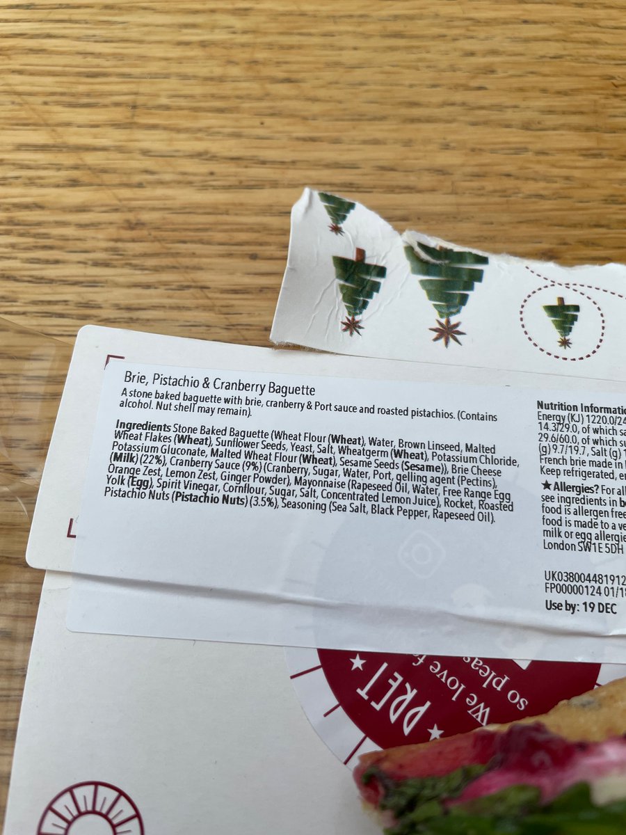 C’mon <a href="/Pret/">Pret</a> - you really need to make it clear that there’s alcohol in this baguette *before* someone buys it, starts eating it and then happens to notice the ingredients label. No one expects to have to check for booze in a sandwich.