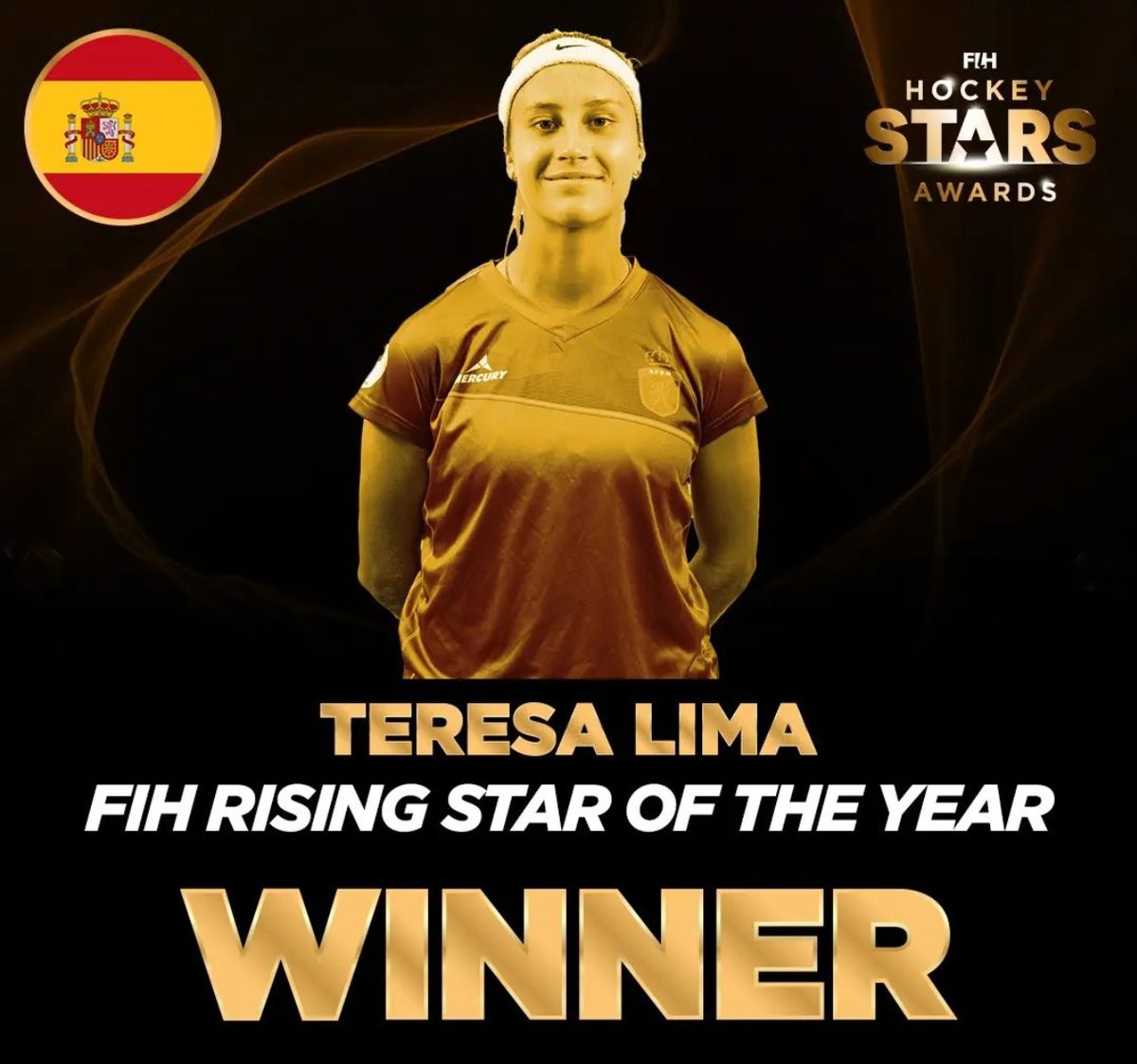 🌟 FIH RISING STAR OF THE YEAR 🌟 

¡Merecidísimo, @terelima_ ! 🙌

#HockeyEspaña | #HockeyStarsAwards