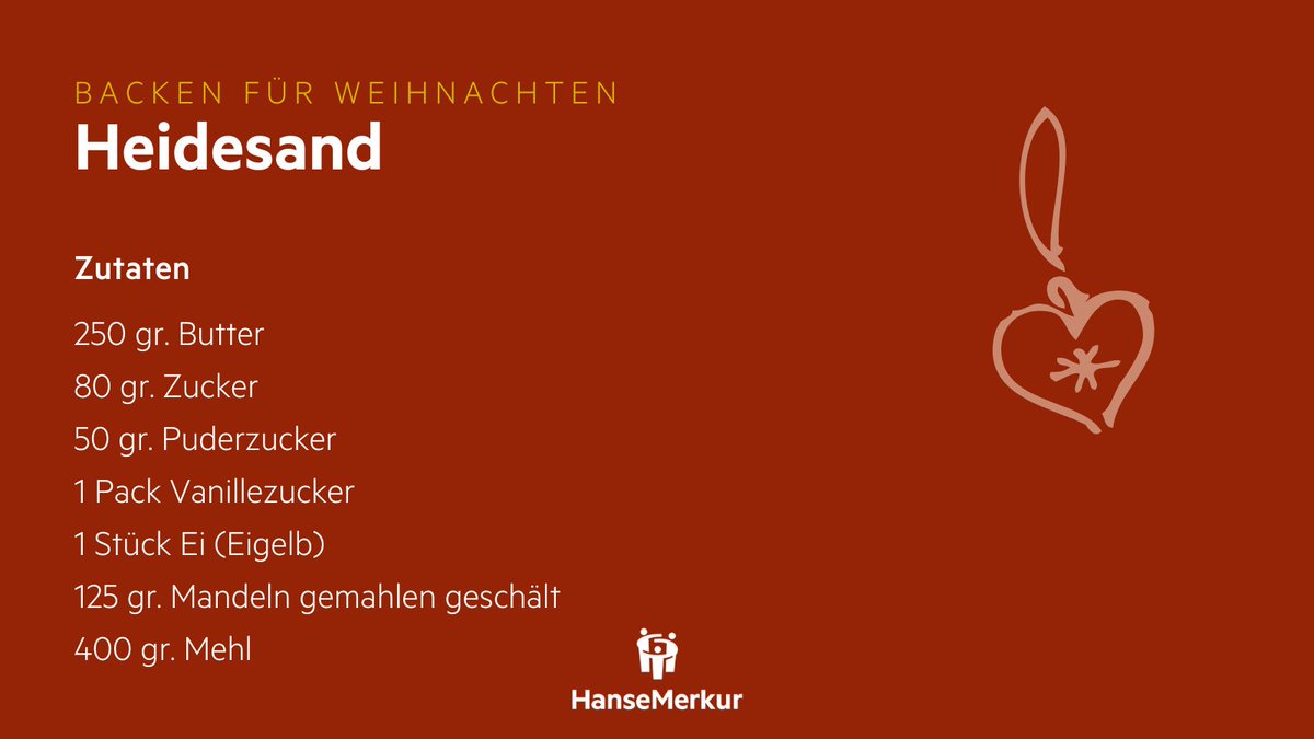 In der 💚 #HanseMerkur# Bäckerei Gibt es manche #Leckerei 🍪 Versuchen Sie doch mal das #Rezept für die #Heidesand #Plätzchen 1/2