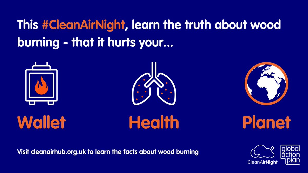 Did you know that wood burning hurts your wallet, health and the planet? 🔥 Learn the facts about #woodburning by visiting the Clean Air Hub 👇 cleanairhub.org.uk/clean-air-night #CleanAirNight @globalactplan