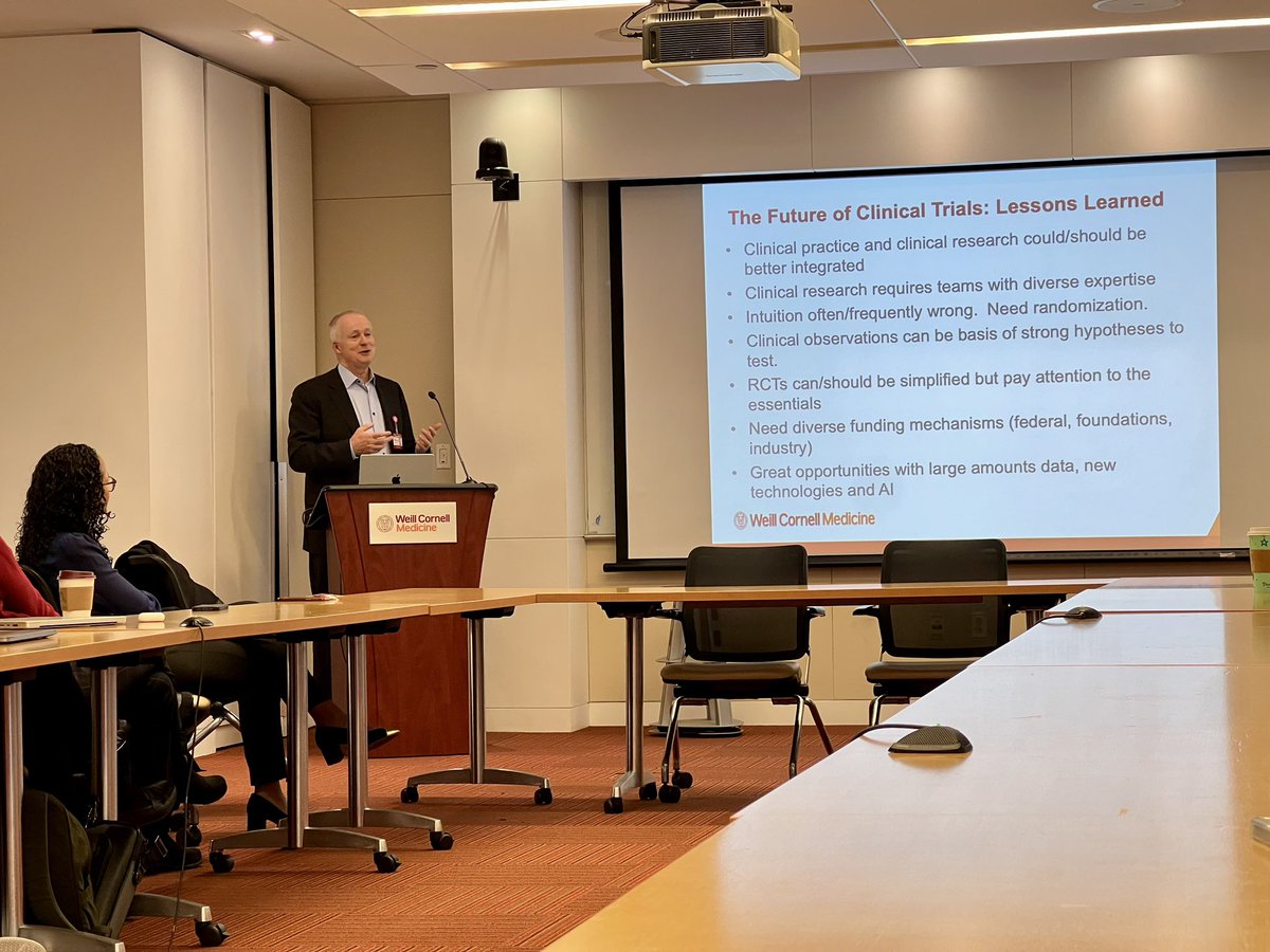 Absolutely fantastic Cardiology Grand Rounds this morning from our Dean of Medicine Dr. Robert Harrington (@HeartBobH) on the future of clinical trials, randomization, and leveraging useful data!