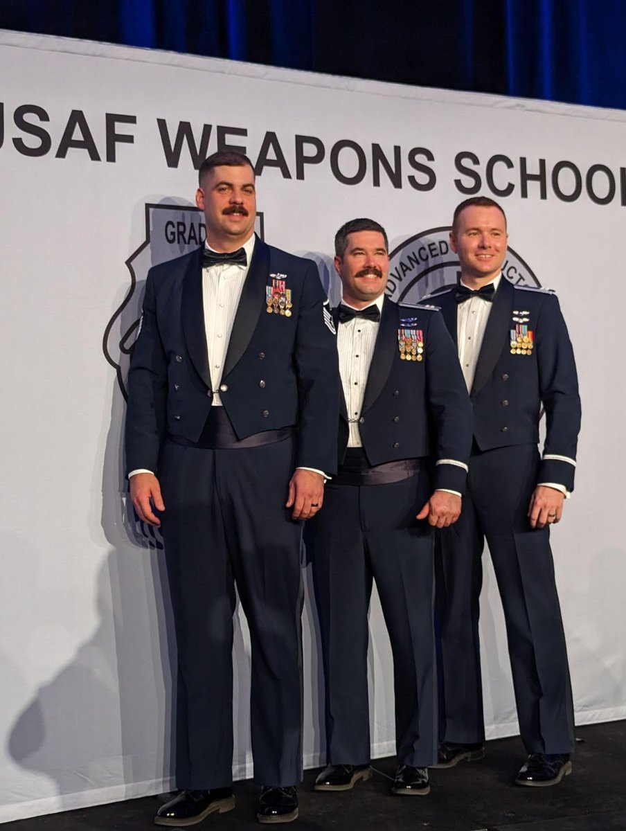 Last weekend, the wing had an unprecedented 3 students graduate the U.S. Air Force Weapons School.
The school trains tactical experts and leaders to control and exploit air, space and cyber on behalf of the joint force.
Congrats to MSgt Lane, Capt Hibbert, and Capt  Haubenreiser!