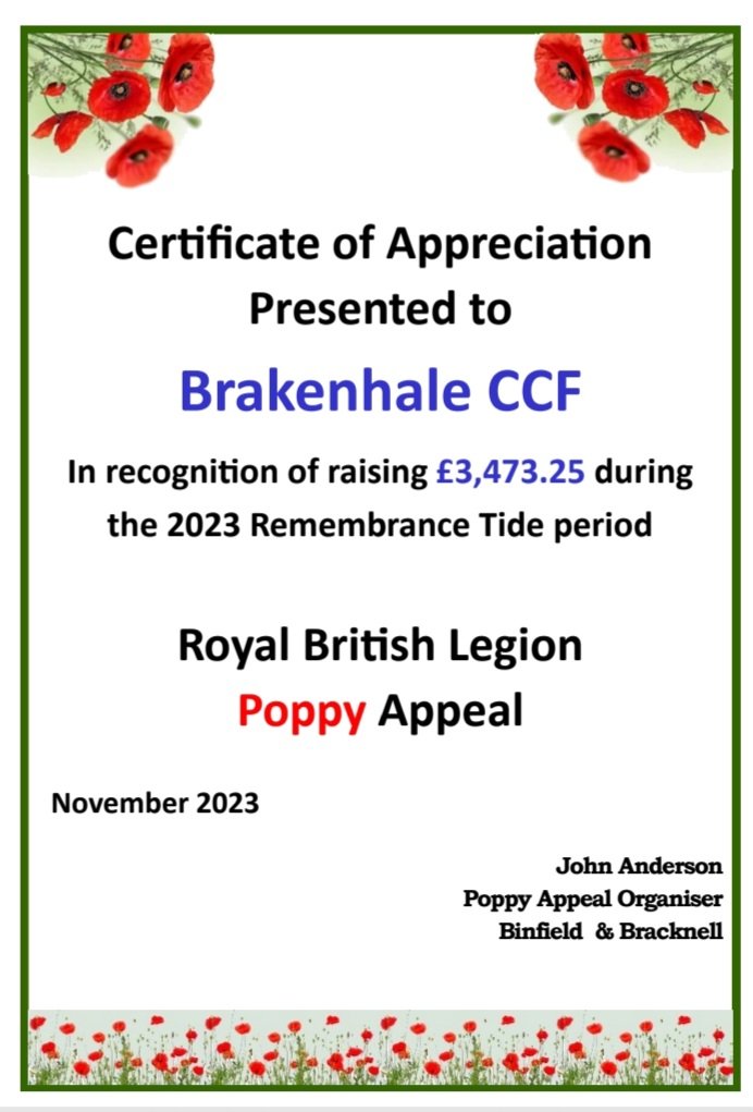 Just another reason why the cadets from @brakenhale school CCF are amazing. We are always proud of our cadets and all they do to give back to the community and our Armed forces. @GreenshawTrust @KarenRocheFordh @MrJonathanHeap
