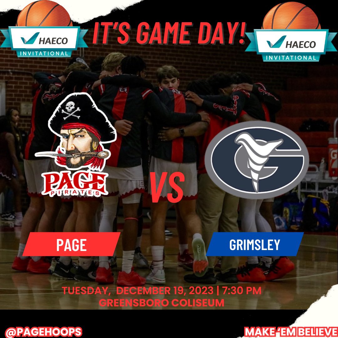PiratesMBB (@piratesmbb) on Twitter photo <a href="/HAECOInvit/">HAECO Invitational</a> is here!!! It’s game day for your Pirates Varsity Men’s Basketball Team as we take on Grimsley in the first round of the tournament. What better way to start than by playing your rivals for the first round!
#Together
#MakeEmBelieve <a href="/HAECOInvit/">HAECO Invitational</a> is here!!! It’s game day for your Pirates Varsity Men’s Basketball Team as we take on Grimsley in the first round of the tournament. What better way to start than by playing your rivals for the first round!
#Together
#MakeEmBelieve