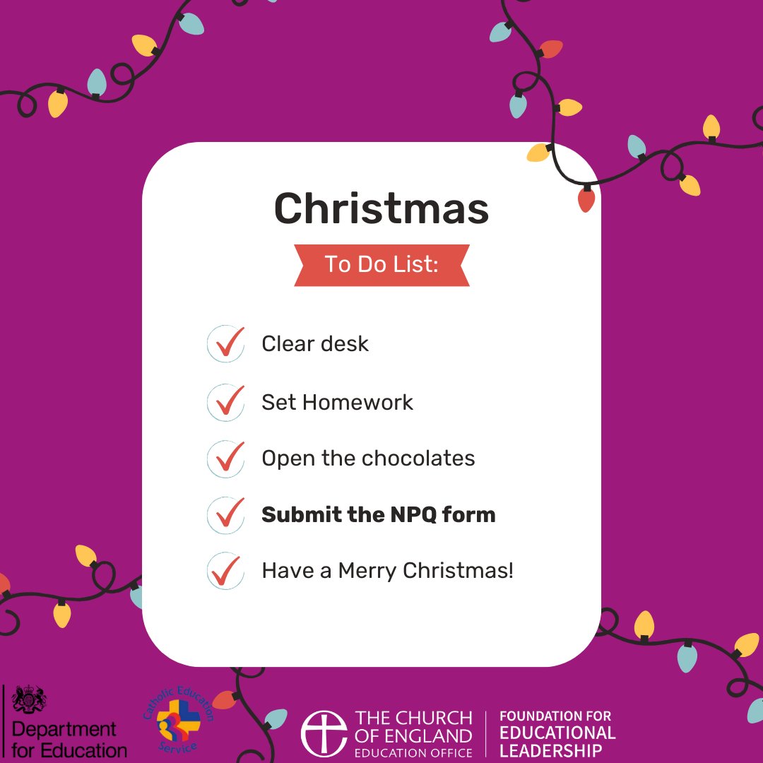 The holidays are HERE so here's your final checklist before checking out of school for Christmas!
