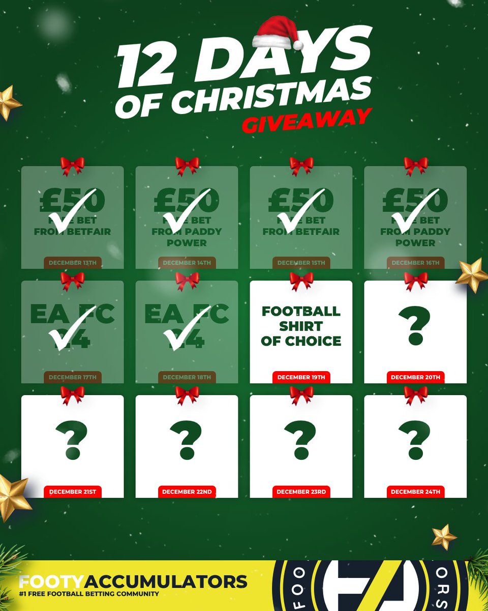 DAY 7 OF OUR 12 DAYS OF GIVEAWAYS! 🚨 Win a football shirt of your choice! 🤩 RT & FOLLOW US TO ENTER! ✅ Winner picked TONIGHT @ 10pm - good luck! 🙏