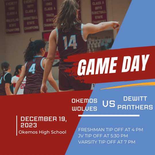 Couldn’t be more excited for our first home game of the season against the #8 team in the Division 1, DeWitt. Our team is excited for the challenge!

Tonight is also Youth Night. All KG-8th students get in for free!