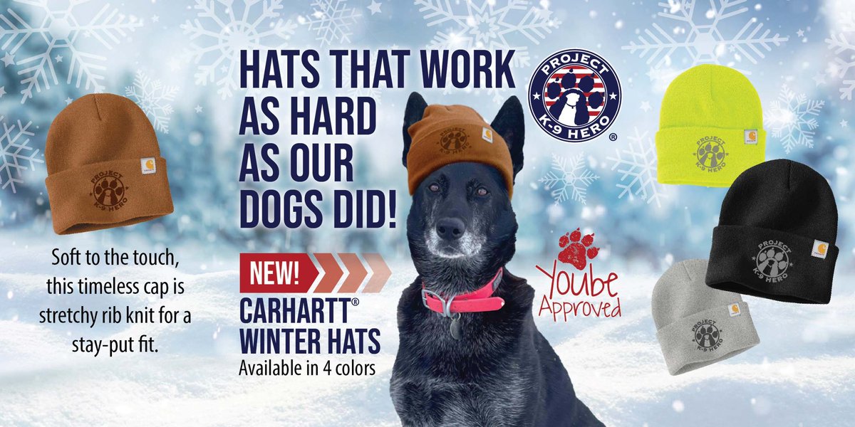 New Project K-9 Hero product release with Carhartt! Limited quantities for winter ❄️! Get yours now before they are gone at: projectk9hero.org/collections/ha…