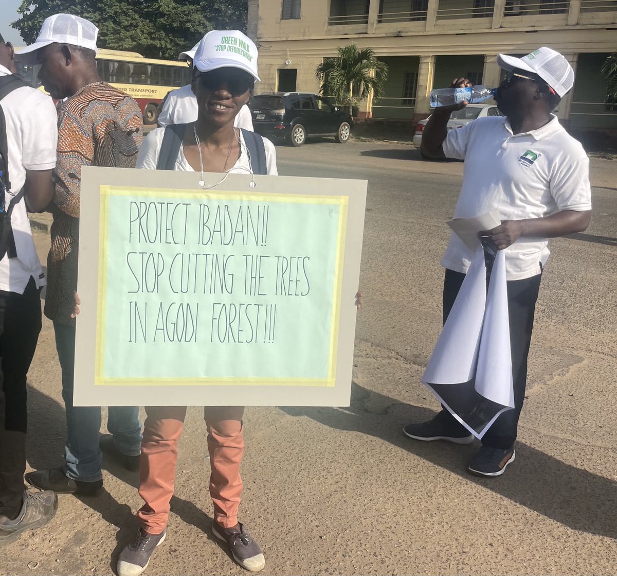 Our message today at the Governor’s Office and State House of Assembly? #stopdeforestation in Ibadan and definitely #saveourgreenspaces and #saveagodigardens. But will the government listen?