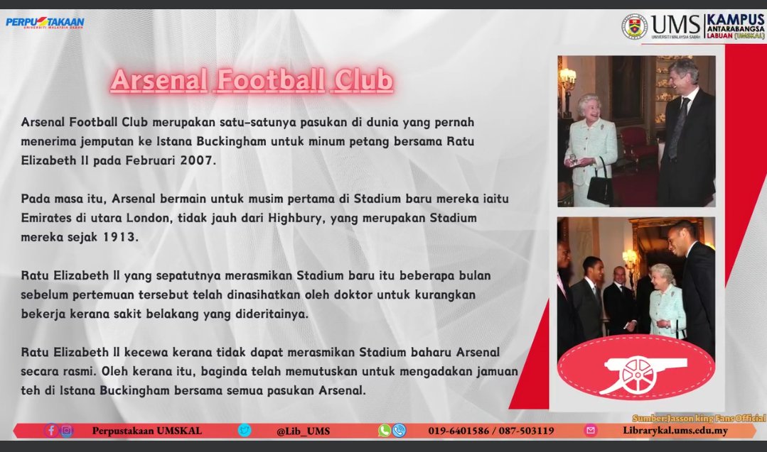 Info yang menarik hari ini ✍️

#TahukahAnda
#InfoMenarik
#ArsenalFootballClub
#PerpustakaanUMSKAL