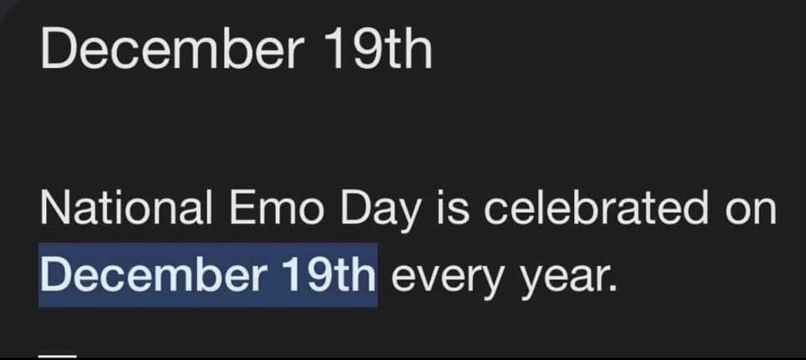 “Happy” Emo Day everyone🖤