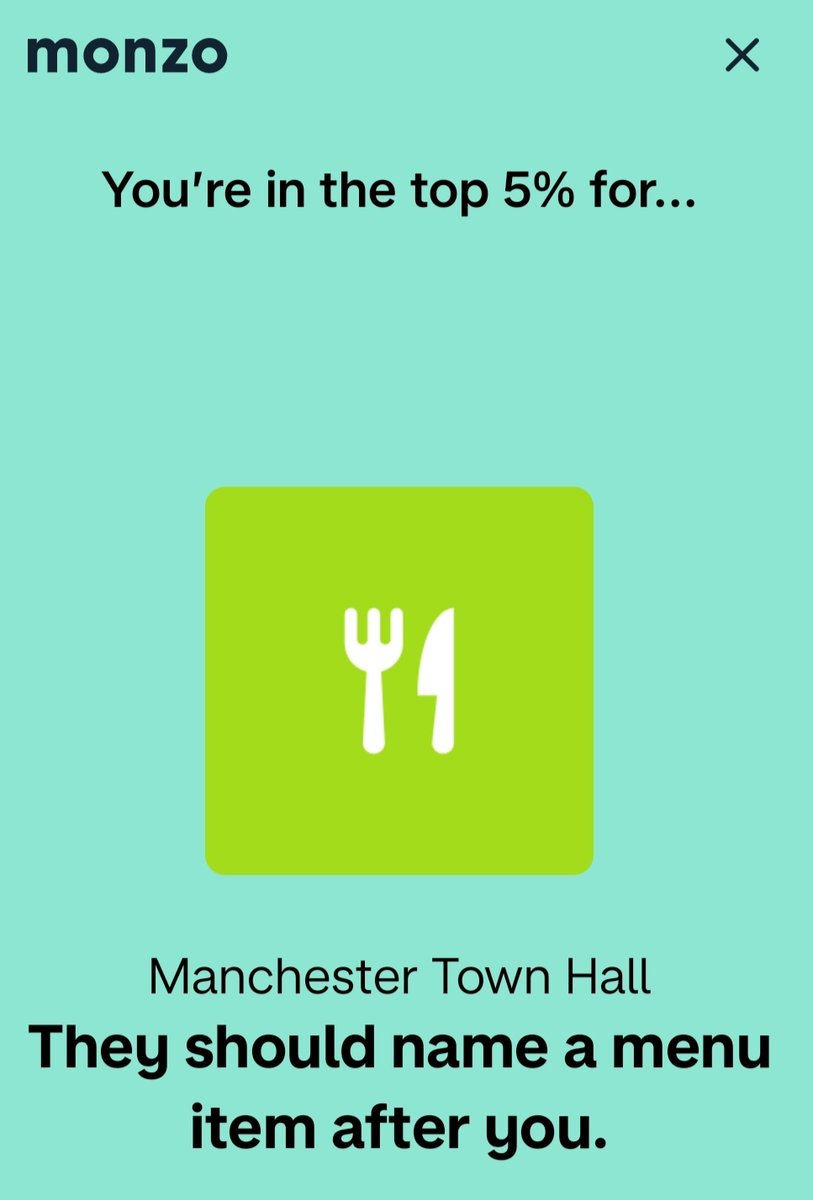 Mikey_DAmbra's tweet image. According to @monzo, I spend that much time in @ManCityCouncil Town Hall, that Central @MancLibraries cafe should name a menu item after me. The &apos;D&apos;Ambra Panini&quot; does have a nice ring to it. What d&apos;you reckon @mcr_central? #hoursoffun