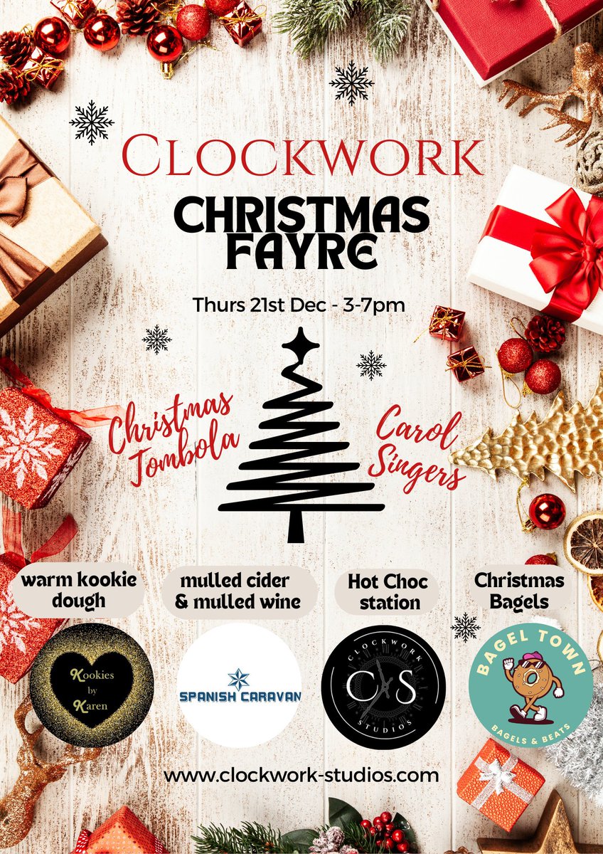 Almost THAT day!
Join us Thurs 21st December,  3 to 7pm, for Carol singing, Tombola, treats and Christmas music.

No booking needed, all welcome. 

See you in Clockwork!

#christmasfayre #christmasfair #prescotchristmas