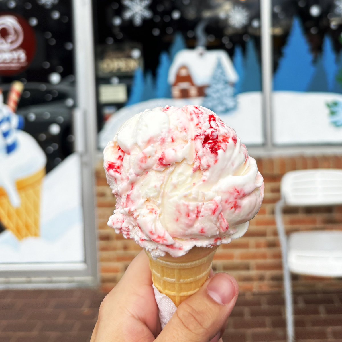 Now Scooping: Peppermint! Toby’s Peppermint is minty, creamy, and packed with crushed peppermint candy to give it that crunch you love! This is our last week open before closing for the year, so make sure to pint up to celebrate the holidays! #pepperminticecream #icecream