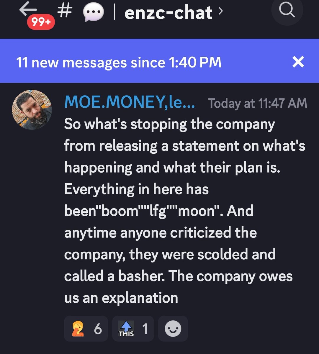 GodFrauderCap's tweet image. In private $ENZC is bearish in the Discord.
On x , they will try to sell you that all is fine like that fire meme . Believe it or not folks but the grand awakening has BEGUN. DO NOT BELIEVE THEIR PUBLIC LIES TO SAVE THEIR FAILED INVESTMENT