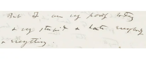 Charles Darwin perfectly captures the joy of writing:

"But I am very poorly today and very stupid and hate everybody and everything" - Oct. 1, 1861.