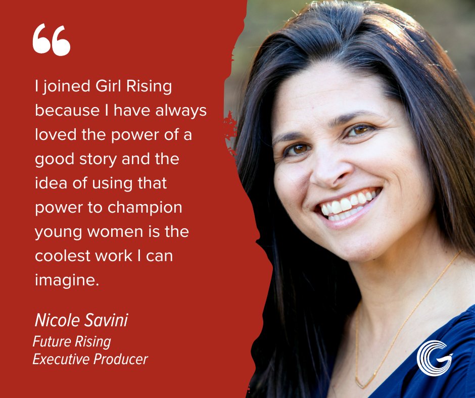 Introducing @savicannoli, our new #FutureRising Executive Producer! Nicole is a #Peabody-winning producer, whose work includes #LateNight with @ConanOBrien, #TheColbertReport,@colbertlateshow, & animated satirical #NewsShow, @tooningout. Welcome to the #GirlRising family, Nicole!