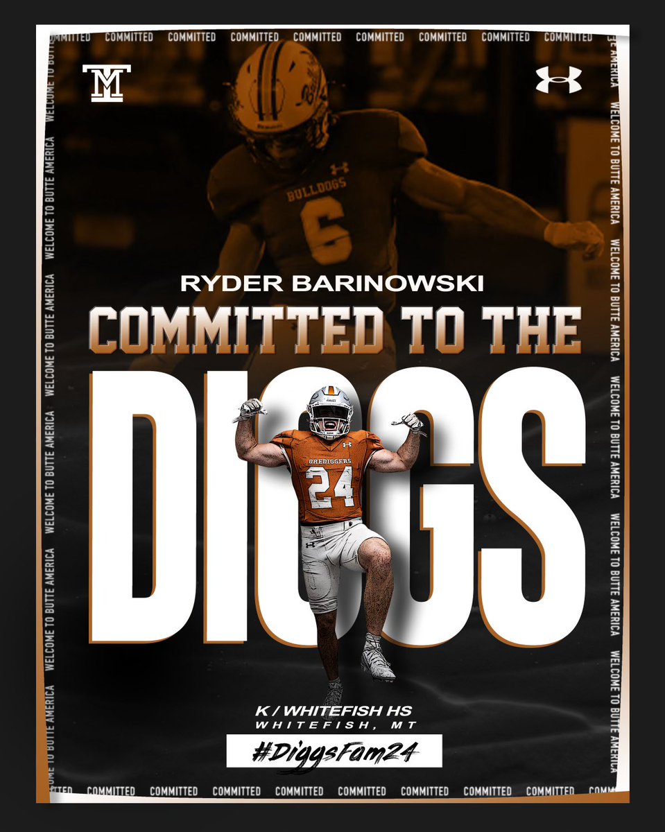 Ryder Barinowski (@ryderbarinowski) on Twitter photo I am excited to announce my commitment to <a href="/MonTechFootball/">Montana Tech Football</a>. I appreciate all my family, friends, coaches, teammates, and all of Whitefish who have supported me along the way! Let’s work. #AGTG #Family #CountOnMe #DiggsFam24 I am excited to announce my commitment to <a href="/MonTechFootball/">Montana Tech Football</a>. I appreciate all my family, friends, coaches, teammates, and all of Whitefish who have supported me along the way! Let’s work. #AGTG #Family #CountOnMe #DiggsFam24