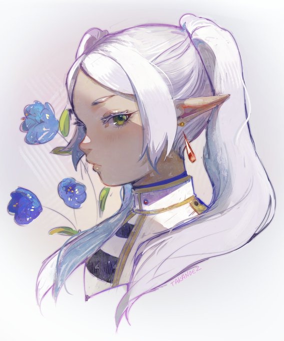 「dark elf white hair」 illustration images(Latest)