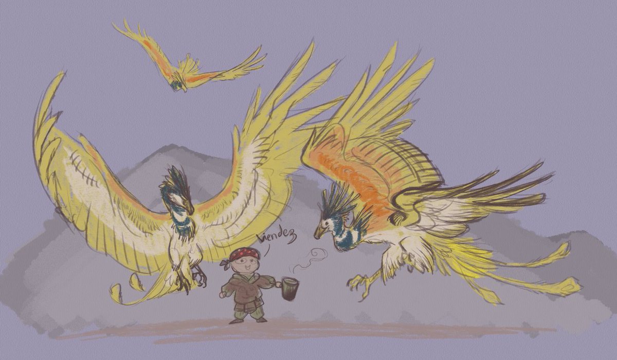 Fernast_513's tweet image. WIP de Mynthos qui attire tous les sunbirds du server avec son jus,   le finirais-je, le finirais-je pas, je vais voir #Mynthos #purgatoryfanart #purgatory2