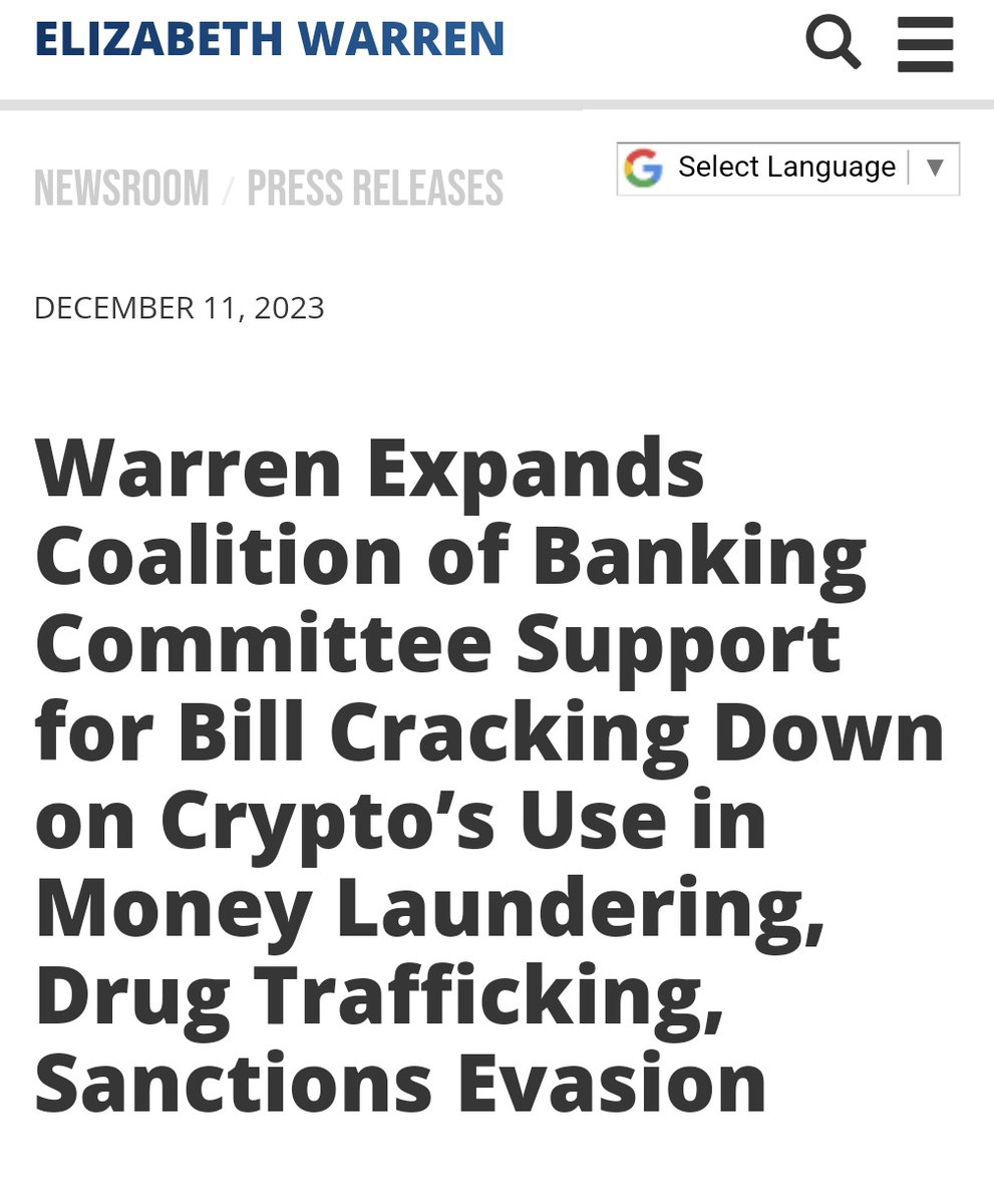 Joe Biden gave the Taliban $86B worth of Blackhawk helicopters and machine guns.

Then the he gave Iran $6B.

Then Elizabeth Warren introduced a bill to ban crypto because Hamas got $873k of Tether stablecoins, which were promptly frozen.

The government thinks we are stupid.
