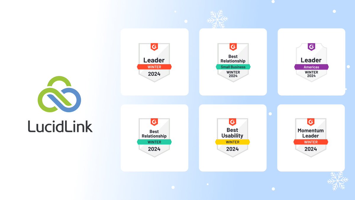 Lucid_Link's tweet image. @G2dotcom&apos;s winter reports and badges are in 🏆 Celebrating our recognition as a Leader in the #CloudFileStorage and the #CloudContentCollaboration categories 🎉
Thanks to our incredible customers! Explore the latest #G2reports 👉 bit.ly/3NuW5JZ

#G2 #cloud #CloudStorage