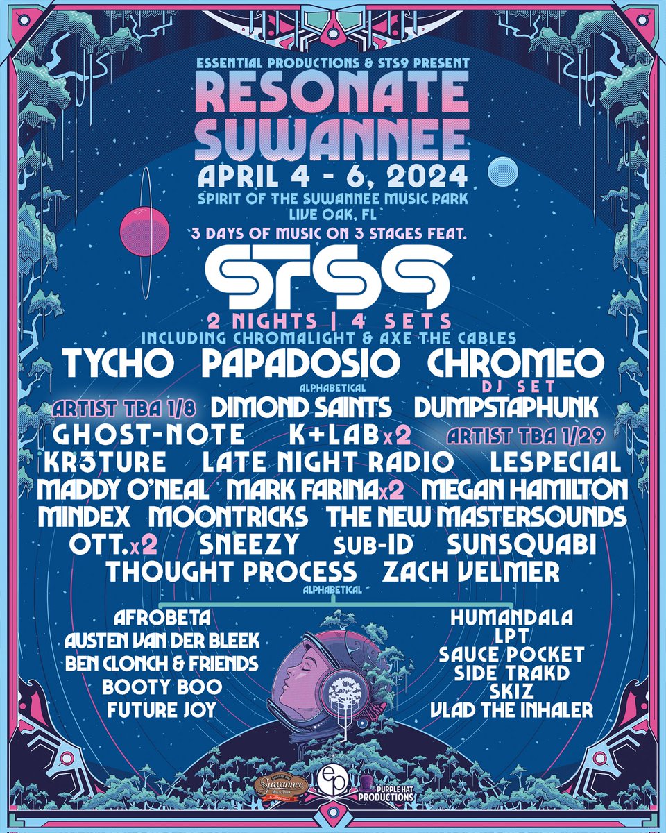 Resonate Suwannee 2024 lineup is here!

Tickets available here - bit.ly/resonate-24