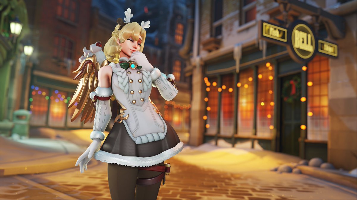 OWCavalry's tweet image. Jingle Belle Mercy will enter the #Overwatch2 Shop Rotation Dec. 26 🔔