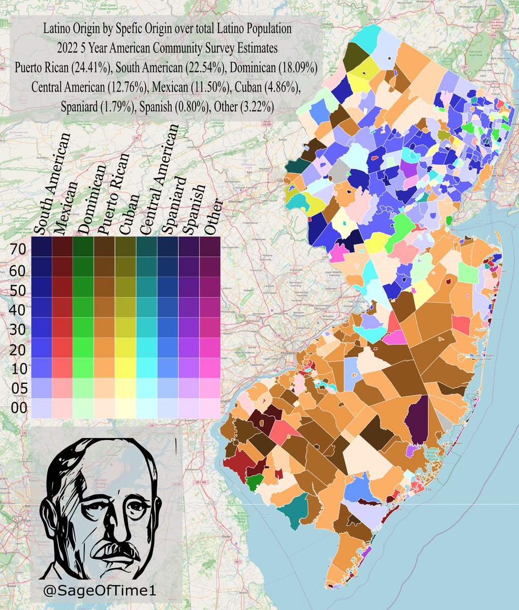 2022 NJ Latino Ancestry in NJ by Municipality