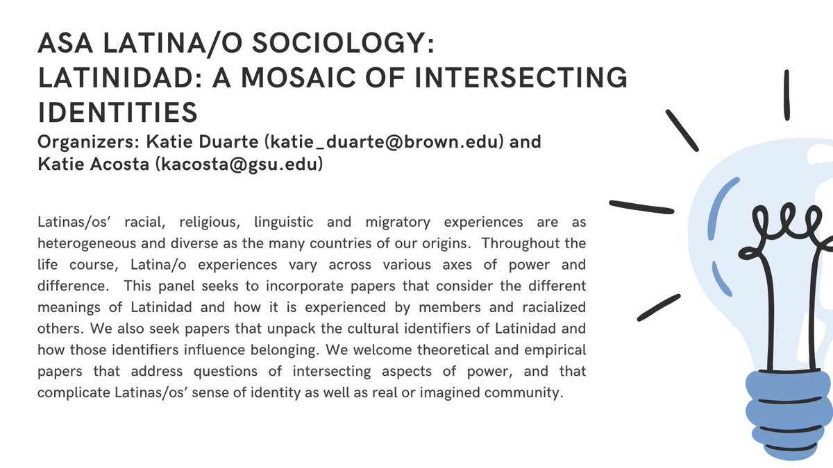 We have some exciting panels for ASA! Submit your paper by Monday, February 26! It's just 1 month away