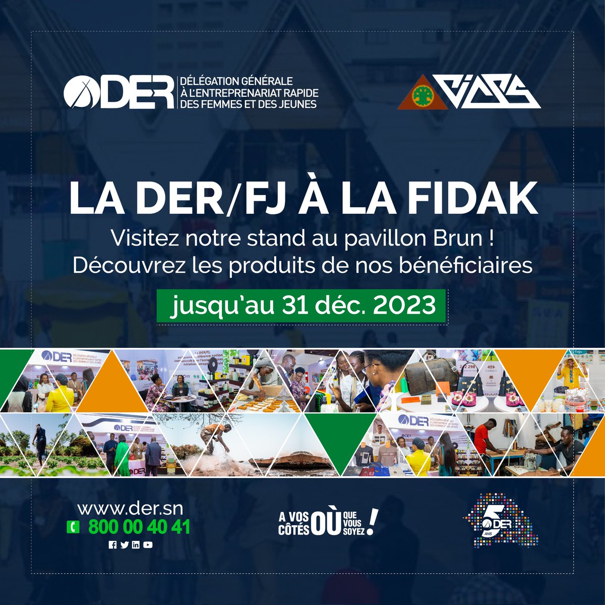 La DER/FJ à la FIDAK 2023 !

Venez découvrir les produits du terroir proposés par nos bénéficiaires, sur le stand de la DER/FJ situé au pavillon #BRUN, pour la 31e édition  de la #FIDAK. 

#AvosCôtésOùQueVousSoyez
#Accompagnement
#Fidak2023
