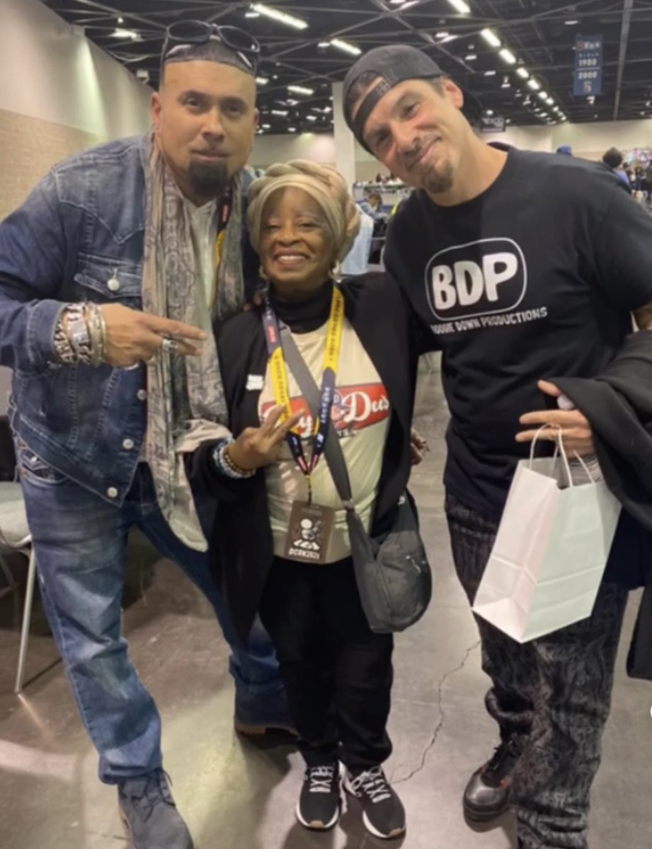 Chino XL, the Queen J. Dilla’s mom and yours truly at @designercon 
#spreadloveitsthebrooklynway