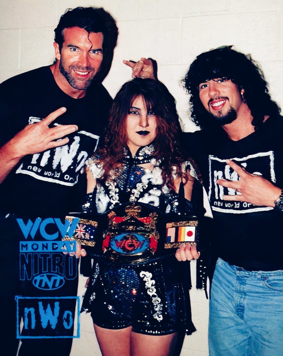 WCW Women’s Champion Akira Hokuto meets Scott Hall & Syxx. #nWo4Life 🤘🏻