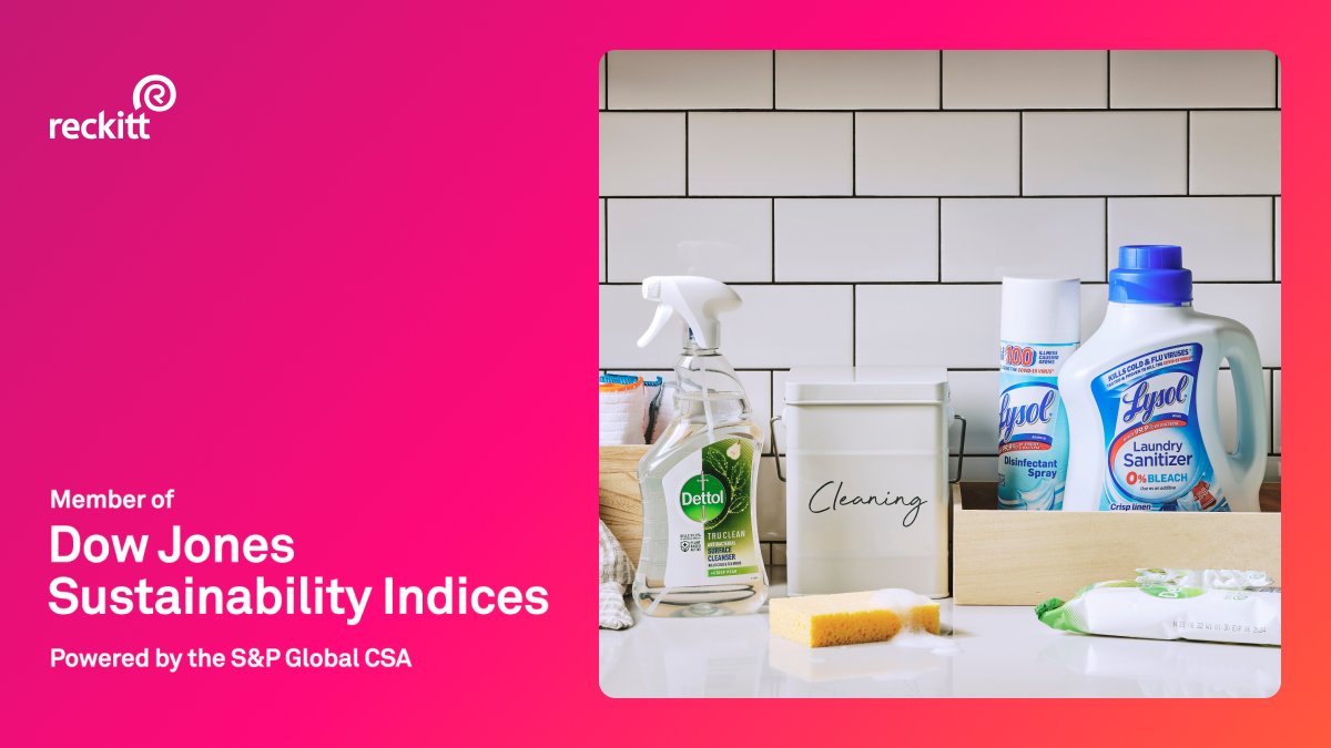 We’re members of the Dow Jones Sustainability Index. Joining the top 10% of companies based on long-term economic, environmental and social criteria. Learn more about our Sustainability Ambitions and performance: spkl.io/60174sQtz #ThisIsReckitt #DJSI