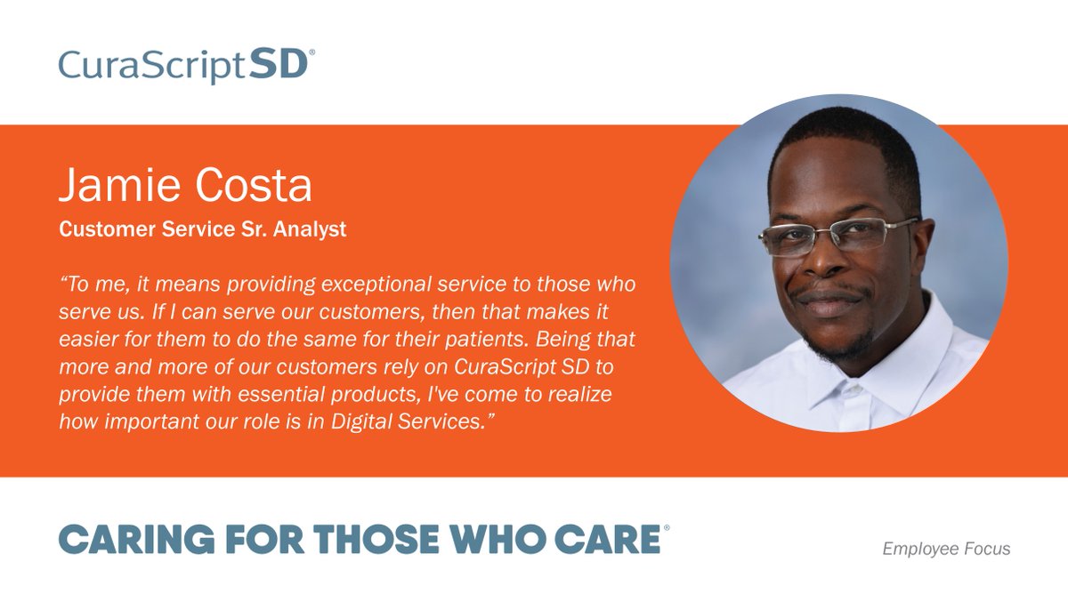 Jamie, a key member of #CuraScriptSD's Digital Services team, works with customers and our other teams to assist and solve technology issues for our #Ecommerce users. Learn more on how he supports our customers here: bit.ly/4aoqPWZ #MeetTheTeam #CaringForThoseWhoCare