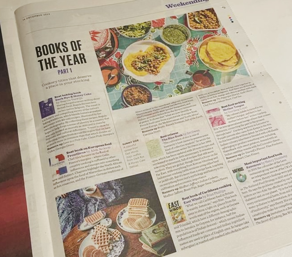 East Winds 🇹🇹🇬🇾 Cookbook and Doubles spread in @waitrose magazine Best Books of the year! Love for all the support x